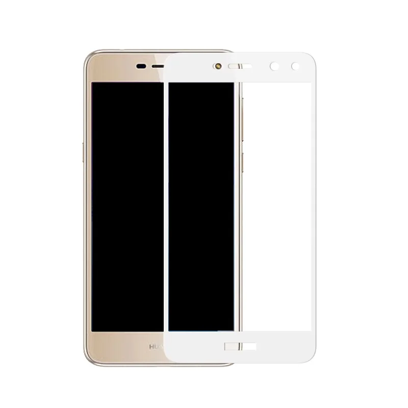 White Полностью покрывающее закаленное Стекло для Huawei Y5 Y5 3 Y53 5-дюймовый экран защитный чехол для смартфона с уровнем твердости 9 H закаленное стекло, черный/белый/золотой цвет - Цвет: White