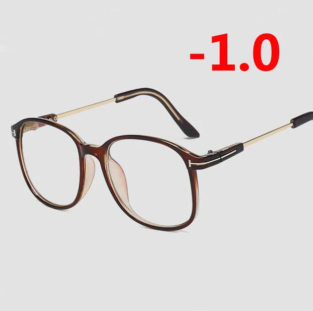 Myopia 100 0,5-1,0-1,5-6,0 анти-синий светильник очки Близорукость ретро прозрачная и черная оправа очки по рецепту для унисекс - Цвет оправы: Myopia 100
