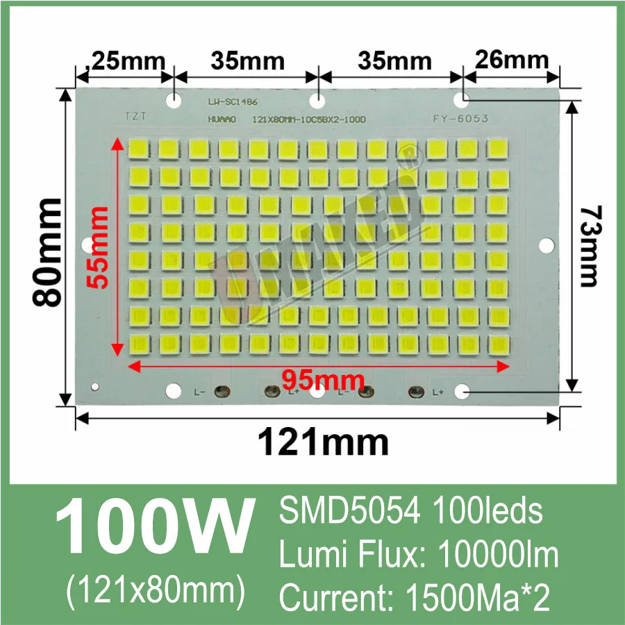 100W Яркость 5730/5054/2835 PCB СИД smd прожектор светильник источник, Алюминий плита для приготовления пищи на воздухе светильник высокого светящего потока