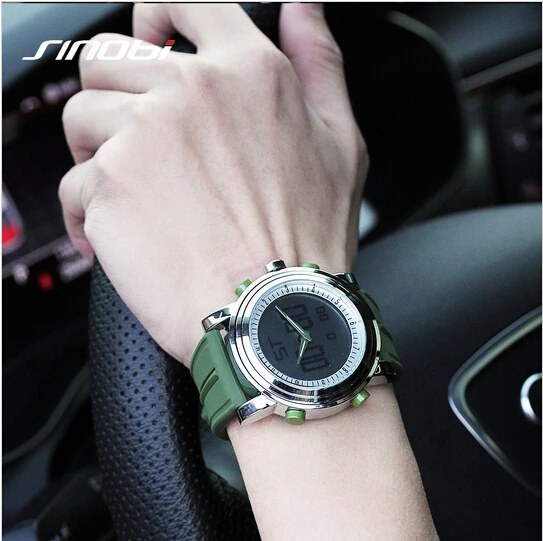 SINOBI Fashion Dual Display Sport Watch Men Waterproof Quartz Digital Men's LED Clock relogio masculino reloj hombre |