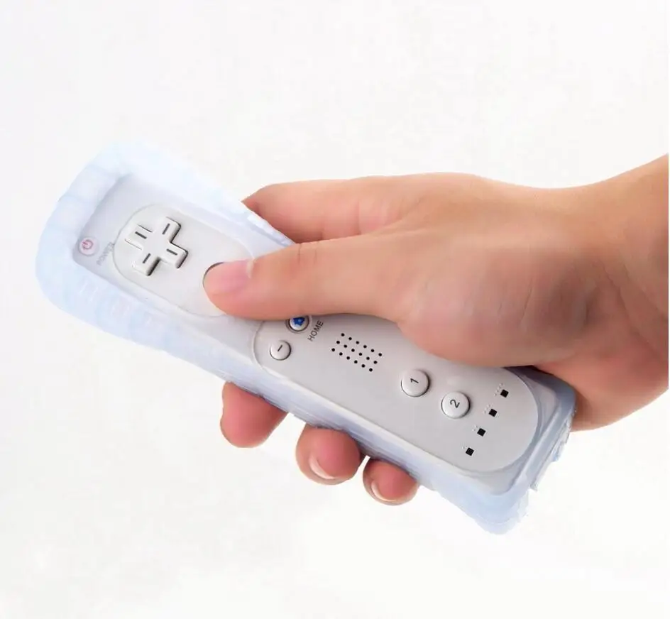 1 шт. белый Беспроводной дистанционного Nunchuck контроллер для Nintendo Wii игры + кожа