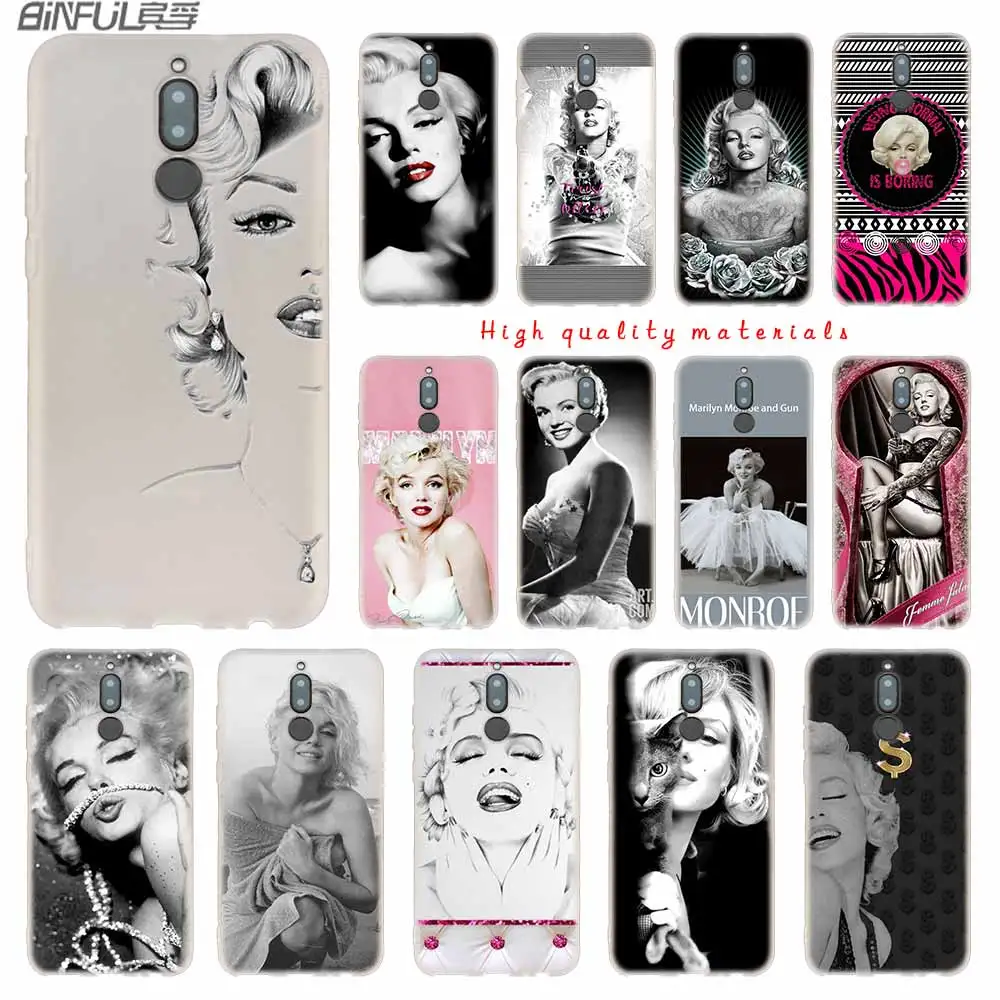 Мягкий силиконовый чехол для Huawei Mate 30 20 10 Lite Pro 20X S Y9 2018 2019 NOVA 3 3i 4 black marilyn monroe