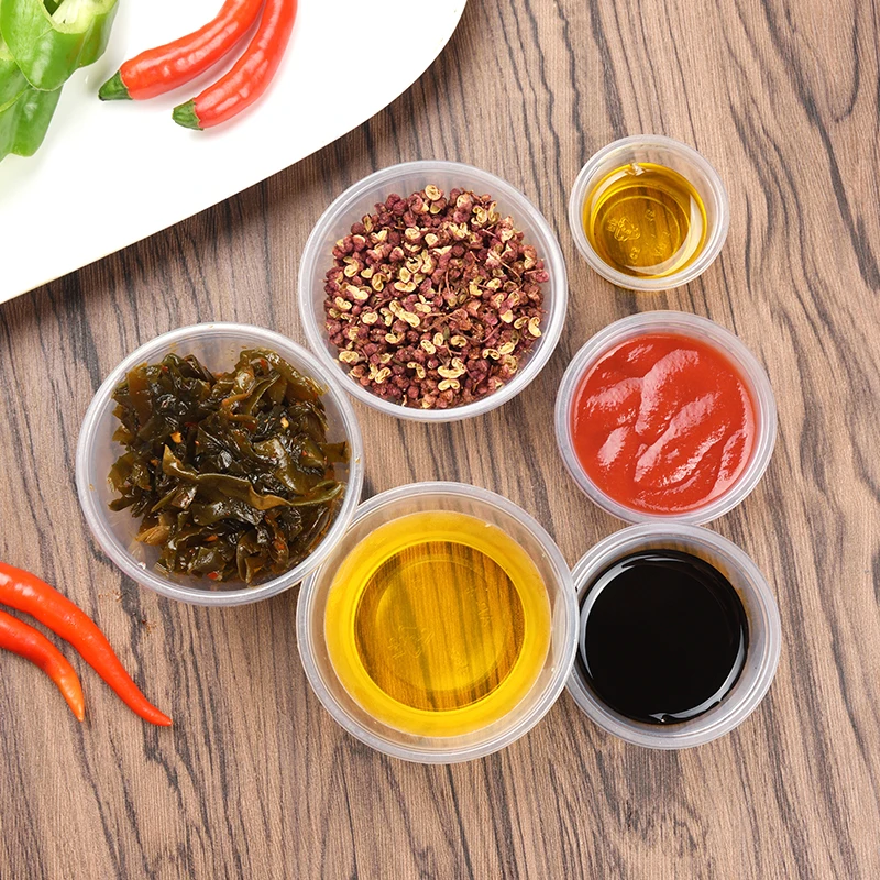 HARDIRON одноразовая круглая прозрачная маленькая коробка для приправ с крышкой Chutney