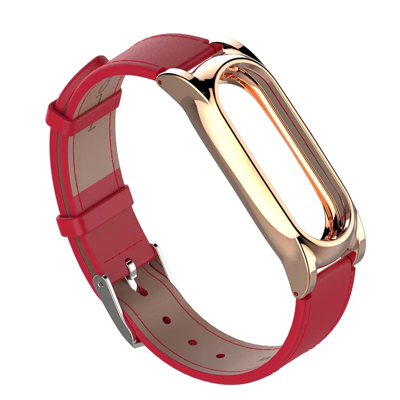 Новый кожаный металлический ремешок Xiaomi Mi Band 2 с 5 видов цветов умные браслеты