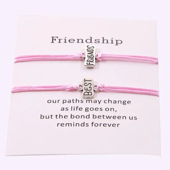 2 шт./компл. &quotЛучшие друзья&quot браслет с шармом дружба поздравительной открыткой