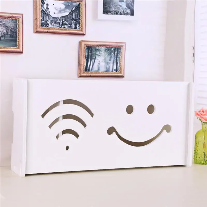 WIFI шаблон контейнер для хранения Настенный стеллаж с улыбающимся лицом|Коробки и