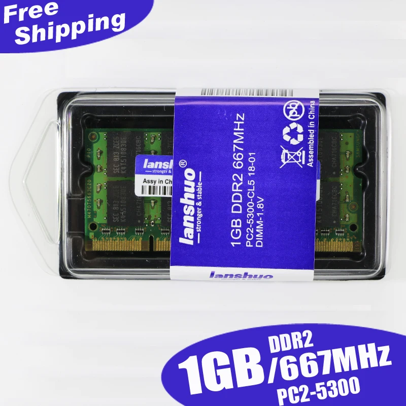 Оперативная память lanshuo для ноутбука 1 Гб DDR2 pc2 5300 667 МГц 2RX8 ГБ ddr2 200pin