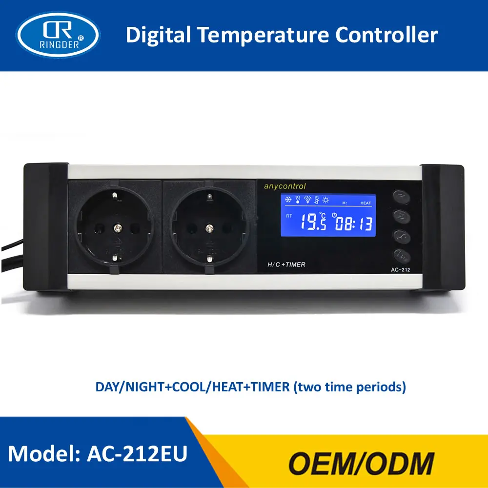 RINGDER AC-212 0-50C день/ночь вкл. Выкл. Цифровой термостат для рептилий с таймером регулятор температуры животных амфибий