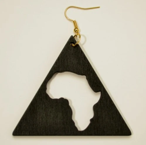 Бесплатная Доставка! Треугольные деревянные серьги с Африканской картой|earrings free