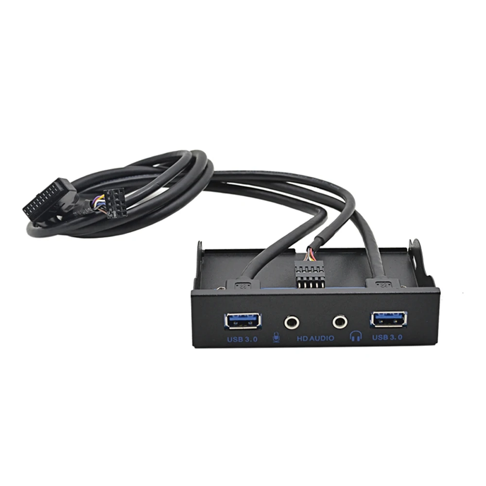 Супер скорость 20 Pin 4 порта USB 3 0 концентратор + HD аудио 5 мм разъем для наушников Mic