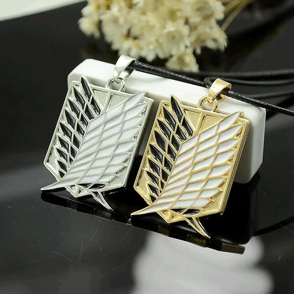 Металлическое ожерелье из титана атака на крылья свободы|necklace anime|anime necklaces