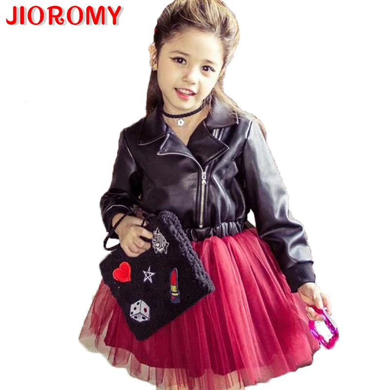 JIOROMY новинка 2019 кожаное платье принцессы для девочек праздничное платье-пачка