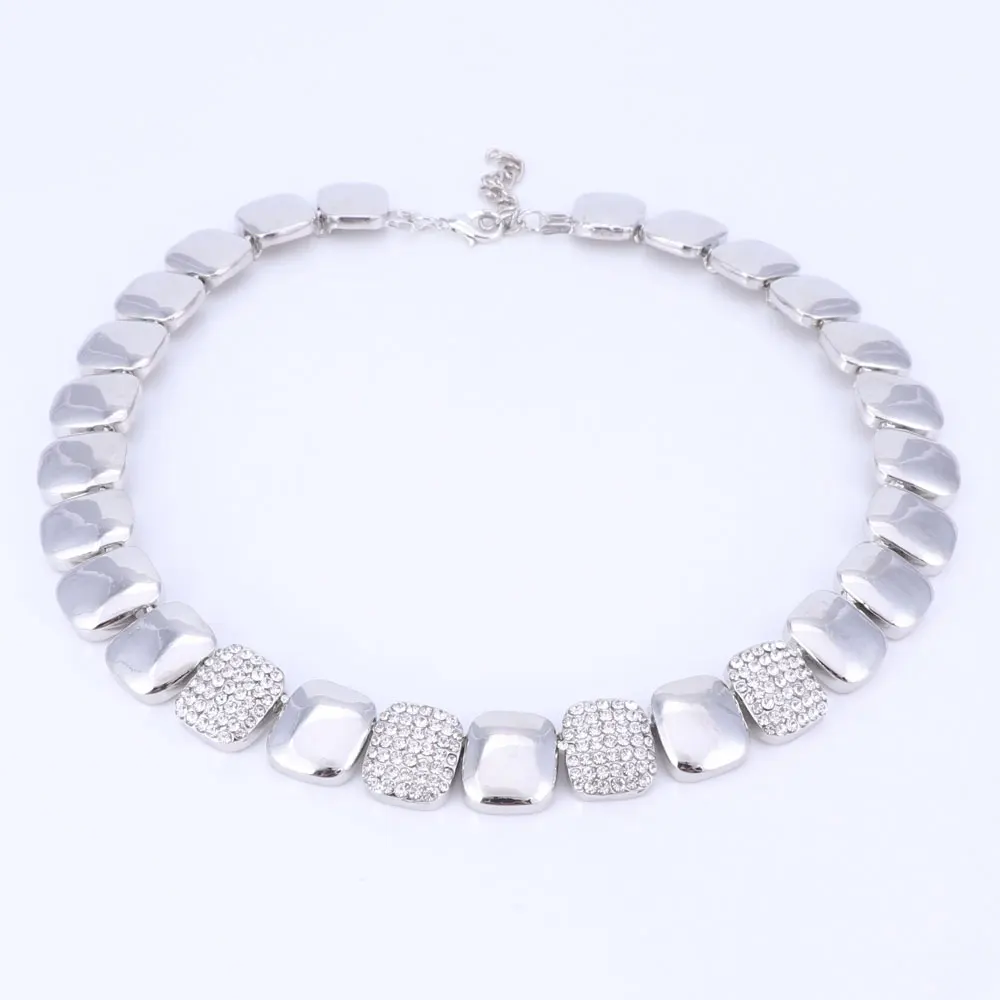 Модные женские комплекты ювелирных изделий золотого цвета ожерелье браслет