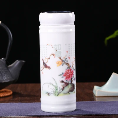 3 OUSSIRRO портативный двухэтажный керамический термос Jingdezhen дорожные термосы - Цвет: 3
