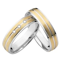 lovers alliances wedding band jewelry ring pair bicolor western marriage promise engagement couple rings for women