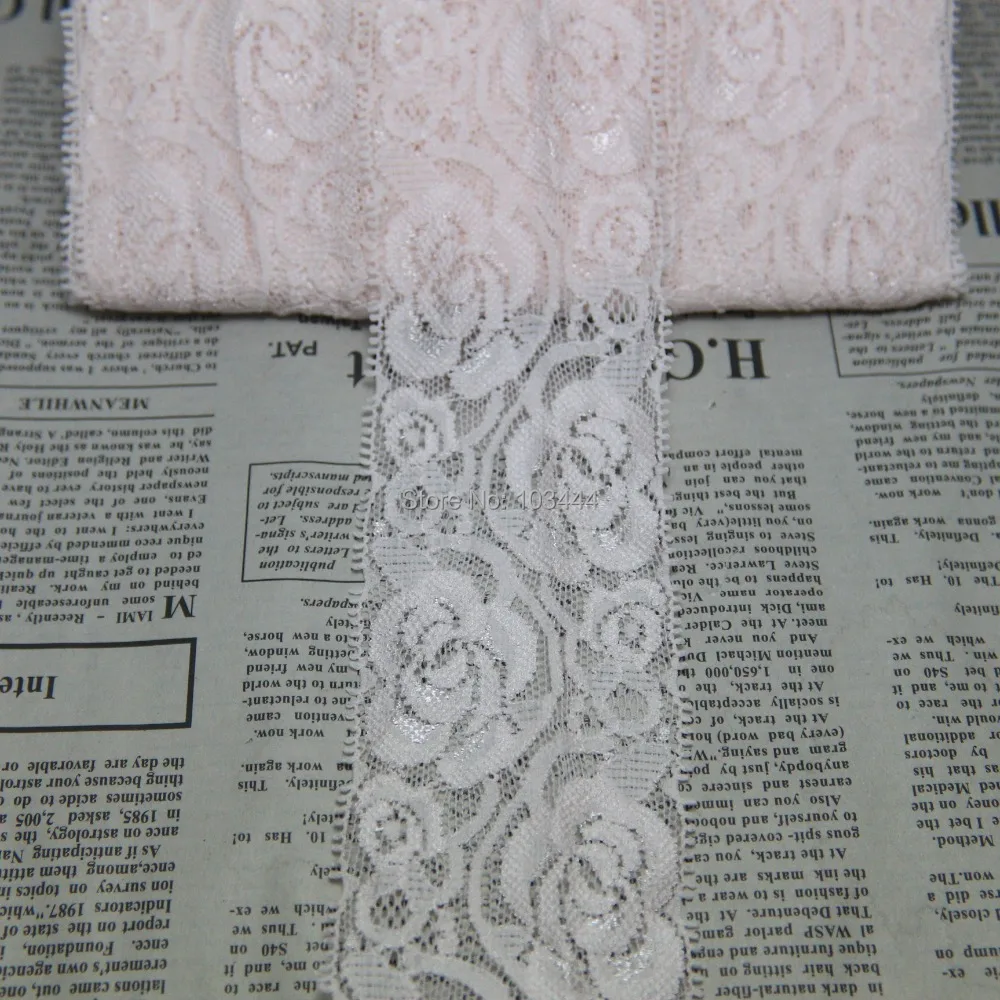 

clearance 58mm 42 yards baby pink Elastic Stretch Lace trim headband/garment/clothes accessories