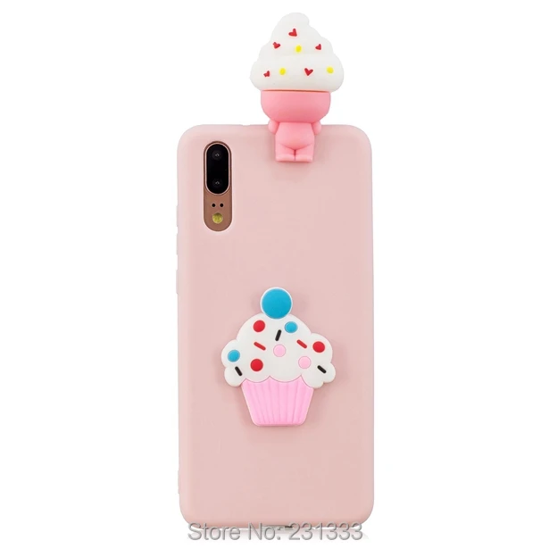 Мягкий ТПУ чехол C-ku с объемным мультяшным фламинго для Huawei P20 LITE PRO милый