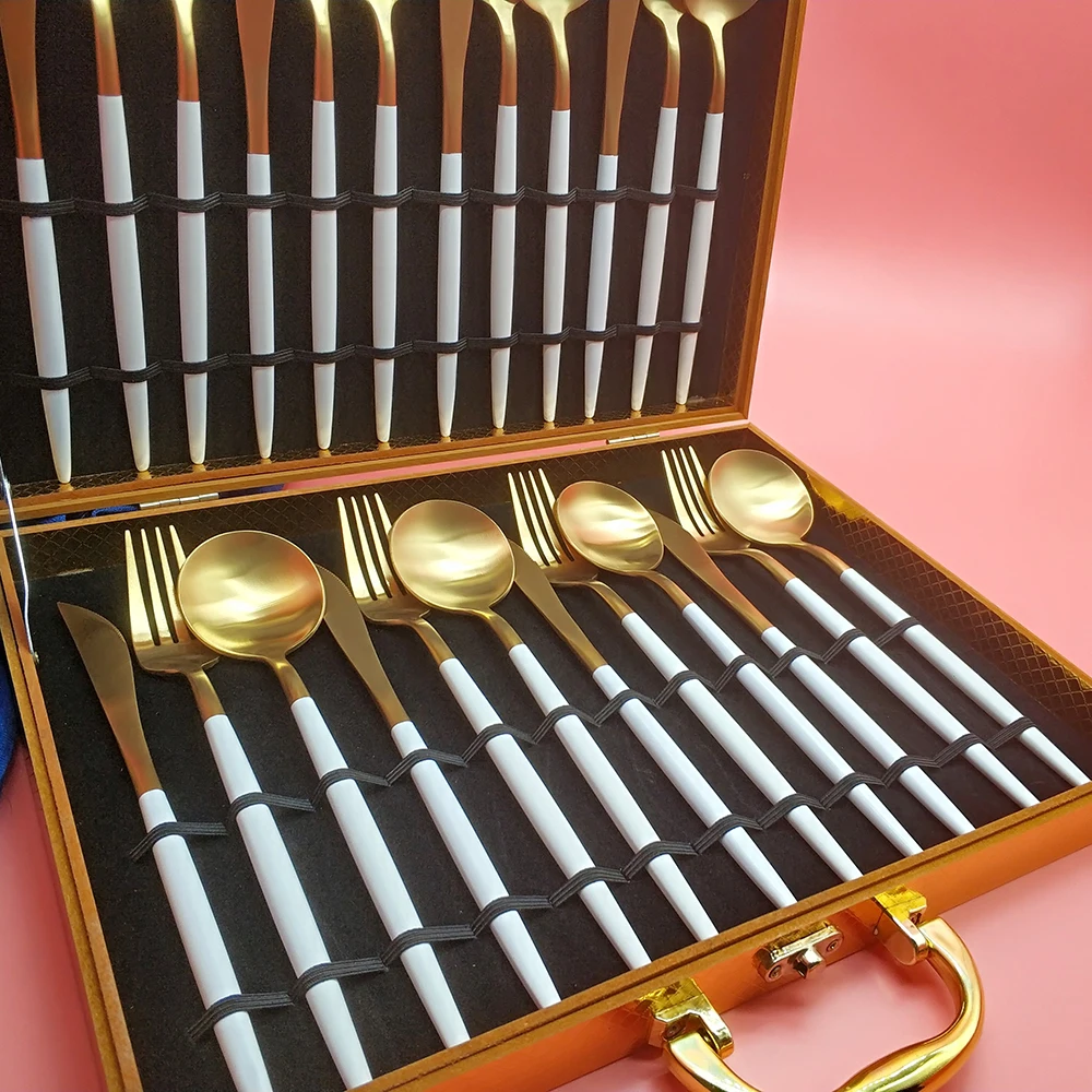 Конфетная столовая посуда из розового золота 24 шт. рождественский подарок нож