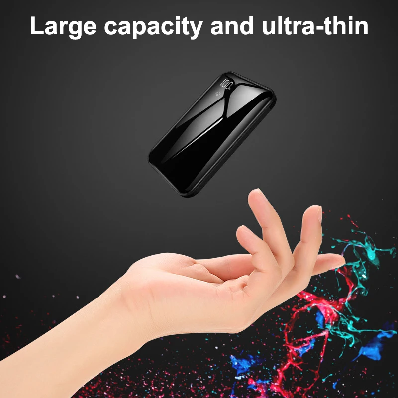 Для Сяо Ми 20000 mAh Мощность банк съемный кабель Внешний Батарея мини Мощность Bank ультра тонкий Портативный Зарядное устройство для iPhone6 7 8 X