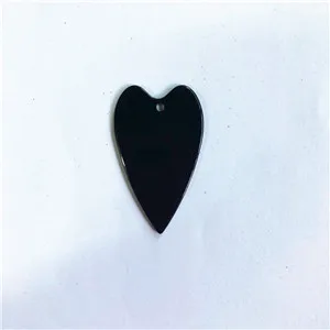 black Новое поступление! 38x23mm100pcs/лот Акриловые подвески в форме сердца для серьги-гвоздики/серьги аксессуары/детали для серег DIY - Цвет: black