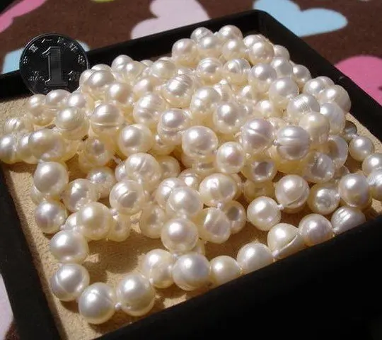 Ожерелье из натурального пресноводного жемчуга длина 120 см 8-9 мм 10 шт./лот |