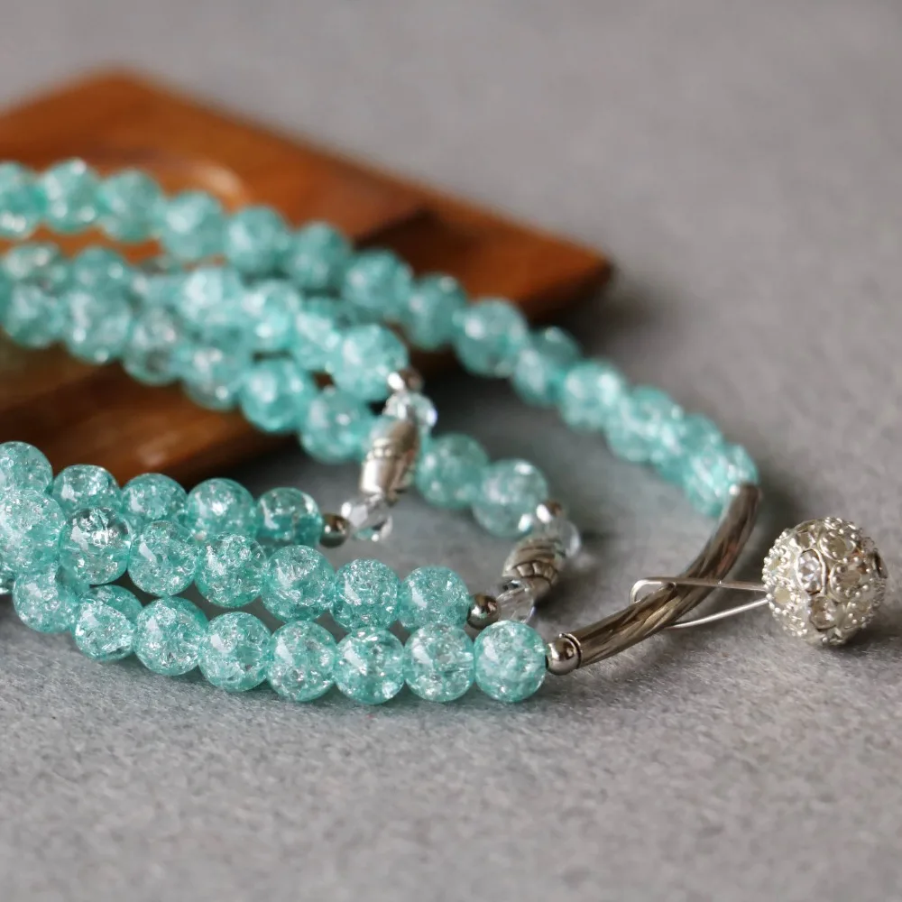 Женский многослойный браслет 6 мм из натурального кристалла|crystal bracelet|bracelet