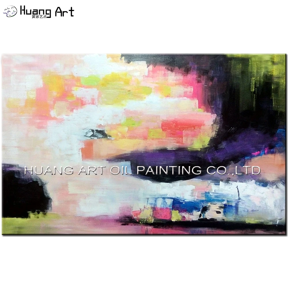 Популярная в 2017 Ручная роспись Современная красочная абстрактная картина маслом