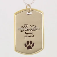 hot selling paws catdog necklace low price paw print tag new unique pet id tags fh890148
