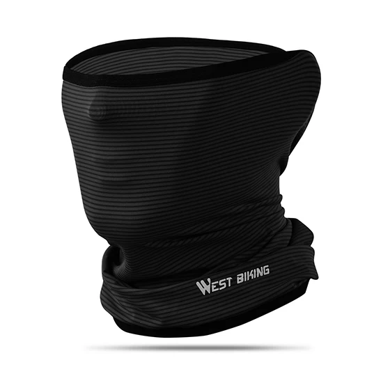 Striped Black WEST BIKING, летняя маска для лица для велоспорта, шелковистая кожа, дышащая, для пеших прогулок, кемпинга, на открытом воздухе, велосипедный шарф, спортивная повязка на голову, маска для велоспорта - Цвет: Striped Black