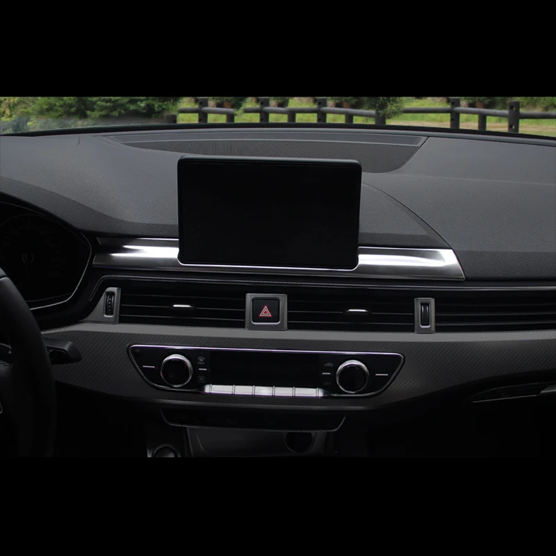 2x стальной центральный GPS-навигатор + панель приборной панели обшивка для Audi A4 B9