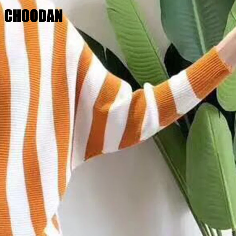 Полосатые свитера и пуловеры женщина осень-зима Мода 2018 Новый Повседневное рукав