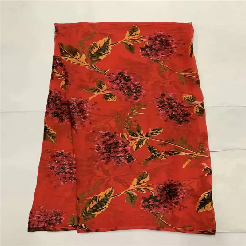 

2019 Hot Selling High Quality African 100% Silk Chiffon Fabric Embroidered Floral Pattern For Lady Dress Silk Fabric! LXF6139