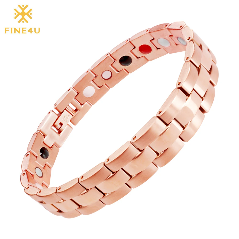 Популярные магнитные медицинские браслеты и FINE4U B072 из нержавеющей стали 316L