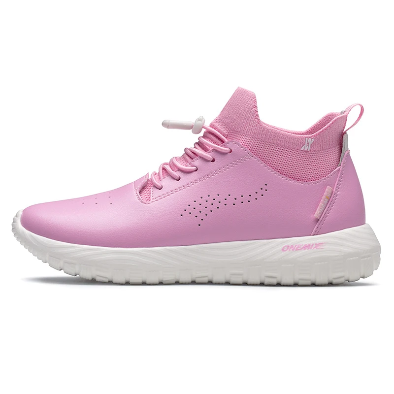 pink ONEMIX/Коллекция года; мужская кожаная обувь 3 в 1 в комплекте; обувь высшего качества; уличные женские кроссовки; мягкий микротканевый светильник; мужские рабочие кроссовки - Цвет: pink