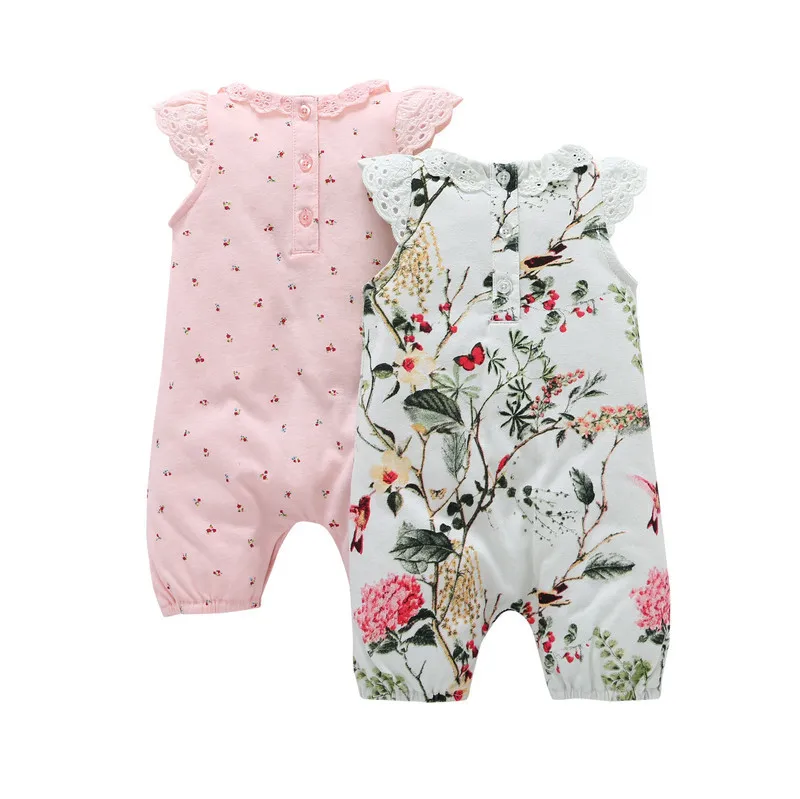2018 Special Offer Promotion Baby Girls Floral O-neck Summer Sleeveless Cotton Lady 2 Sets Of Infant Newborn Clothes | Детская одежда и