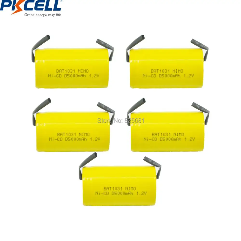 Аккумуляторы PKCELL NiCd 1 2 в 5000 мАч 5 шт.|rechargeable battery|battery flatbattery d |