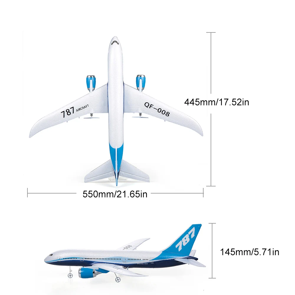QF008-Boeing 787 550 мм размах крыльев 2 4 ГГц 3CH EPP RC самолет с фиксированным крылом RTF весы