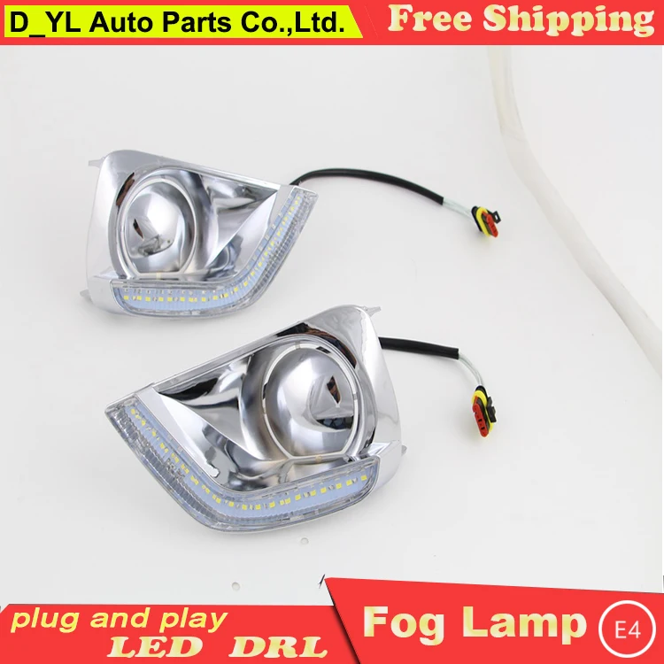 Car Styling Daytime Running Lights for Toyota Vios LED DRL 2014-2015 Fog Light Front Lamp Automobile Accessories | Автомобили и