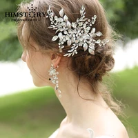 retro european handmade wedding hairpins leaf flower branch pearl side hairgrips bridal girls hair accessories hairwear