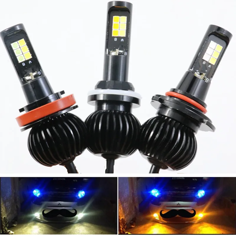 2 шт. H1 led H3 H7 H11 H8 9005 9006 HB3 HB4 H27 880 881 Автомобильная противотуманная лампа двойной