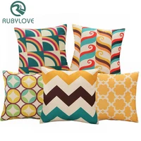 45x45cm circle wave geometric cushion cover cotton linen throw pillows for sofa home decor decorative pillow cover