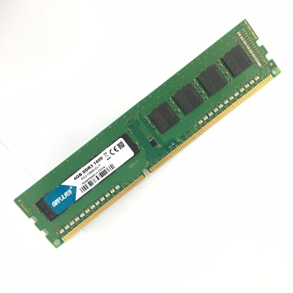 Оперативная память BiNFUL для настольного компьютера ОЗУ 4 Гб DDR3 PC3 12800U 1600 МГц ECC |