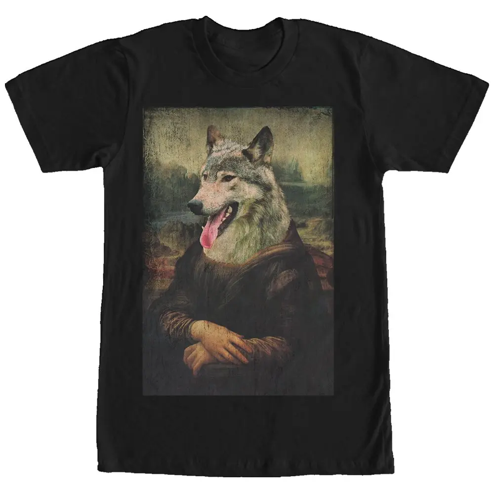 Мужская футболка с рисунком Lost Gods Wolf Mona Lisa новая модная мужская коротким рукавом