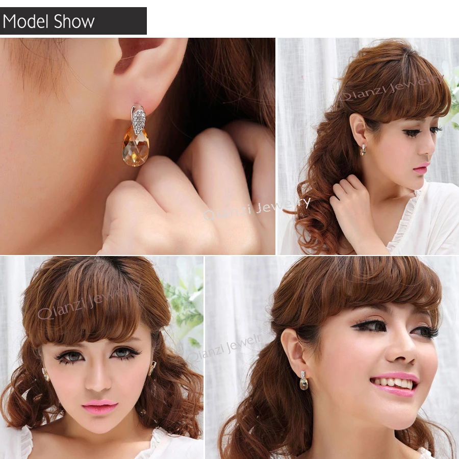 Классические серьги-капли висячие серьги с кристаллами от Сваровски ювелирные