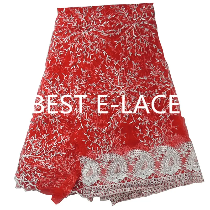 Вышитые Африканский Гипюр Французский шнурок ткани воды синий цвет Высокое