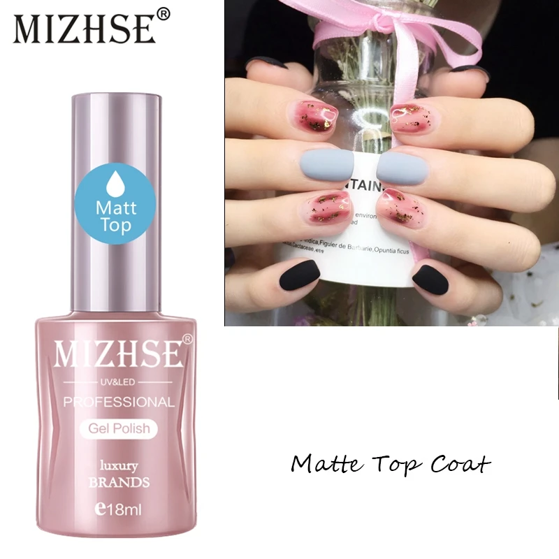 MIZHSE матовое верхнее покрытие УФ-гель для ногтей Matt Top Vernis не протирать УФ-гель лак основа лак Shilak Nail Art Длительное Действие 18 мл