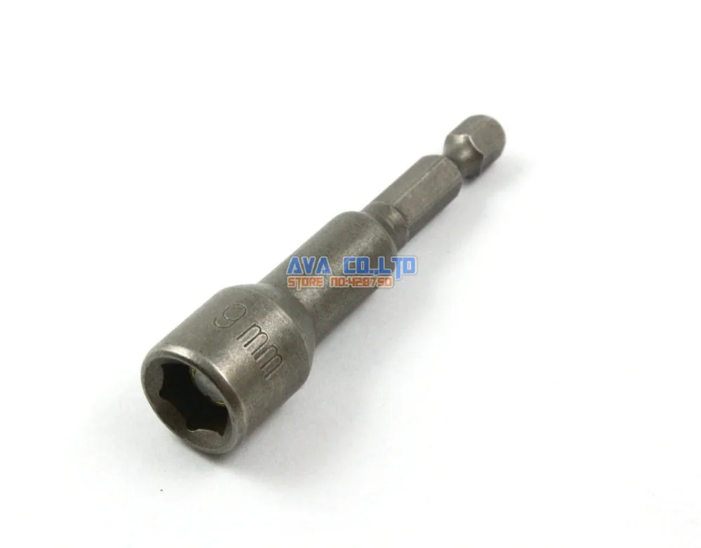 

10 Pieces Magnetic 9mm Hex Socket Nut Setters Driver S2 Steel 1/4" Hex Shank 65mm Long