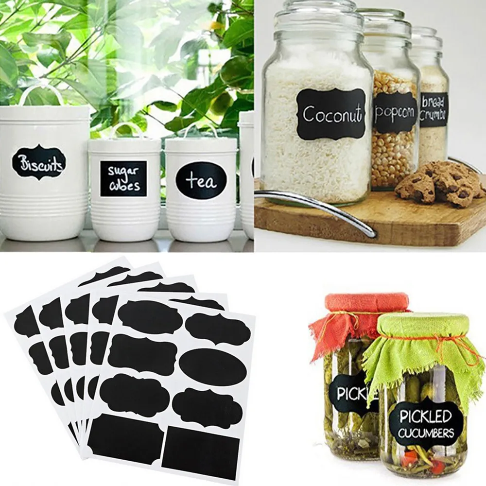 72 шт. хорошо изготовленные наклейки для Школьной Доски Craft Kitchen Candy Jar Органайзер