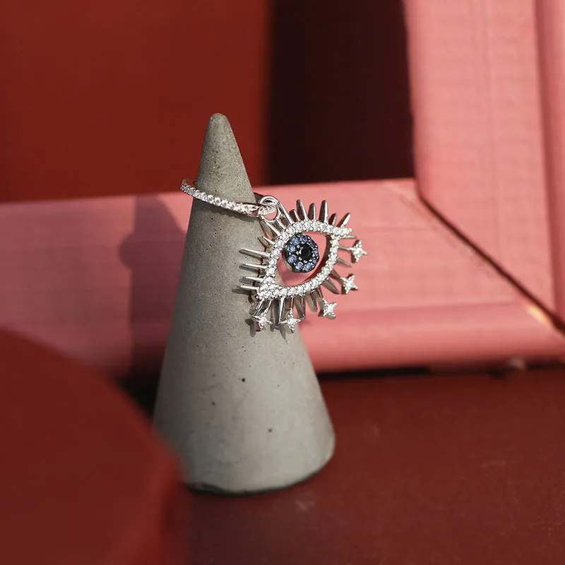 SLJELY, роскошный бренд, 925 пробы, серебряные, асимметричные, Pop Lucky Eye, серьги, микро кубический цирконий, камни, хорошее ювелирное изделие для женщин