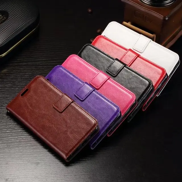 

50pcs/lot Free Shipping!! Crazy Horse Wallet Leather Case for Huawei Y5 2017/Y3 2017/Y7 2017
